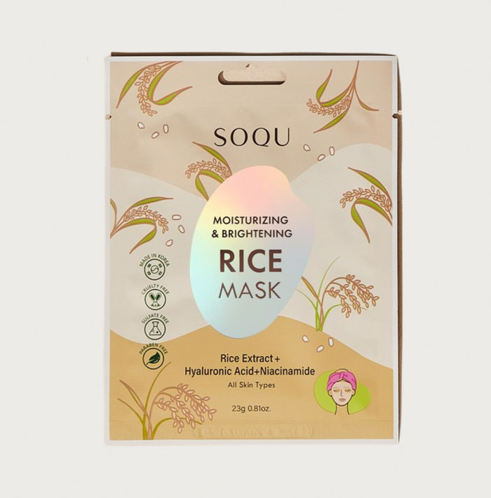 SOQU Moisturizing & Brightening Rice Mask