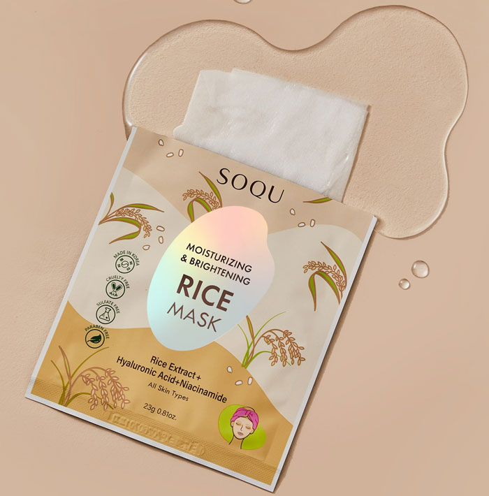 SOQU Moisturizing & Brightening Rice Mask