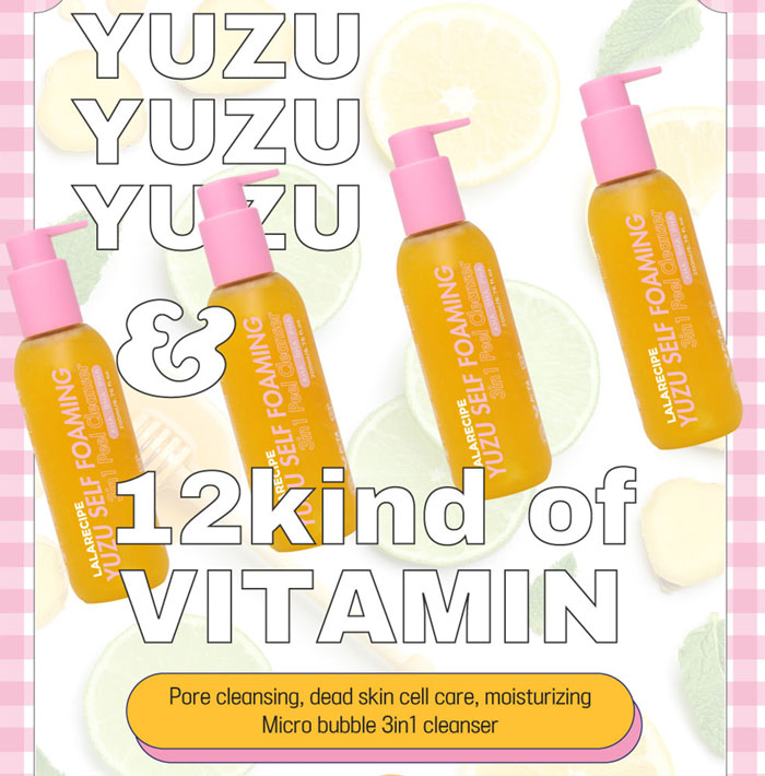LALARECIPE Yuzu Self Foaming 3in1 Cleanser