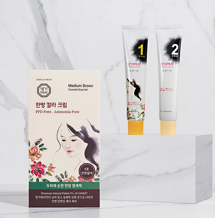 DAENG GI MEO RI Medicinal Hair Color Medium Brown - 60gr + 60gr alternate