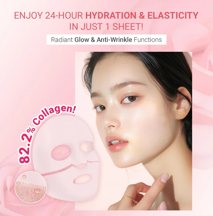 TENZERO Rose Peptide Collagen Mask Pack