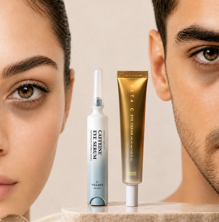 Serum + Krem për trajtimin e rrathëve të zinj