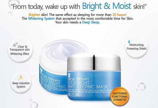 Good Night White Sleeping Mask Listed Benefits